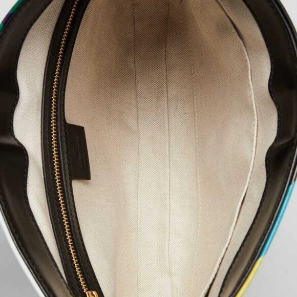 Gucci Black/Multicolored Geometric Printed Leather Jackie 1961 Small Shoulder... - Picture 9 of 11